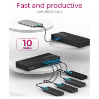 D Dockingtation 4xUSB-A/2xUSB-C/2xHDMI/DisplayPort ICY BOX Black