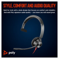 HP Poly Headset Blackwire C3315 Mono USB-C/A & 3.5 mm