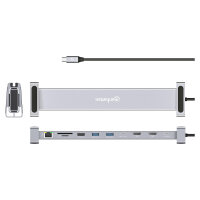 MANHATTAN 10-in-1 4K USB-C PD Dockingstation 2xHDMI