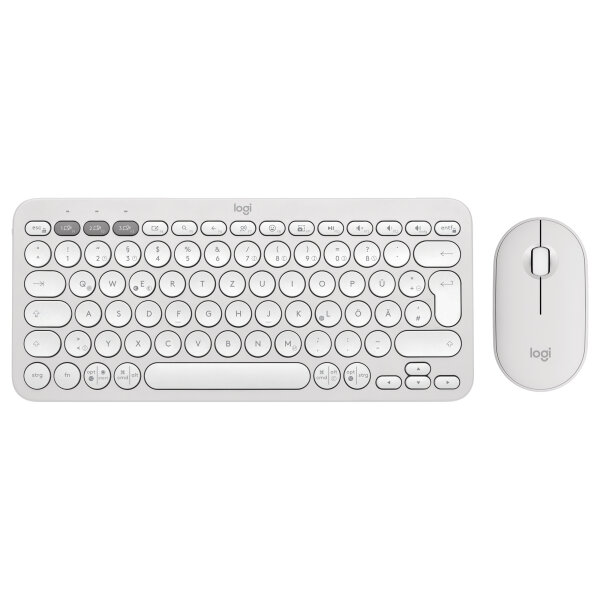 Logitech Pebble 2 Combo Set, Weiß, Kabellos, Deutsch, 920-012204