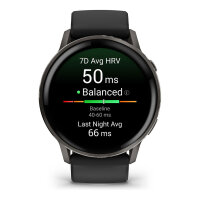 Garmin Venu 4 45mm Silikon-Armb. schwarz/schiefergr