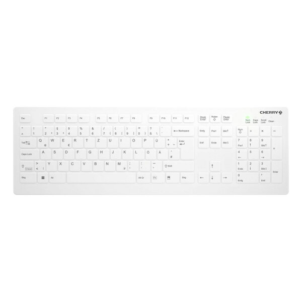 Cherry Medical Wireless AK-C8112F-FU1-W/GE - wischdesinfizierbar - 105 Tasten - deutsch - weiß