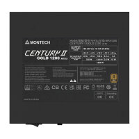 1200W Montech CENTURY II 1200 (silber, 1x 12-Pin High Power GPU, 6x PCIe, Kabelmanagement, 1200 Watt)
