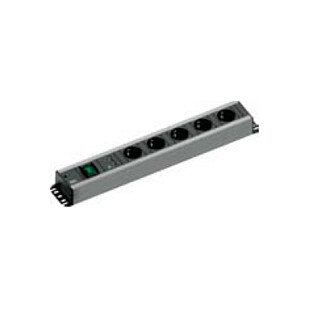 BACHMANN Handwerkerleiste 5xSchutzkontakt Schalter 2xUSB-Charger 19-Zoll-Rack kompatibel 2m