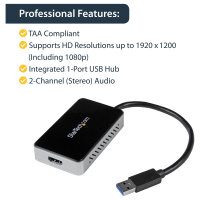 D StarTech USB 3 TO HDMI W/ USB HUB