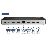 StarTech DUAL MONITOR USB C DOCK - PD