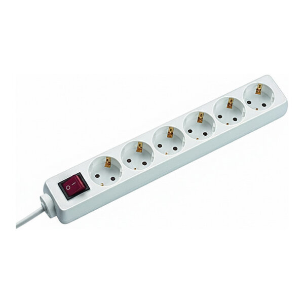 BACHMANN SELLY Steckdosenleiste 6x Schutzkontakt Schalter weiss 1,5m