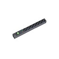 BACHMANN 48,26cm 19Zoll Steckdosenleiste 7-fach mit US mit Schalter schwarz
