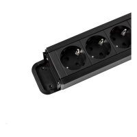 BACHMANN PRIMO2 Steckdosenleiste 6x Schutzkontakt Aluminium schwarz 2m