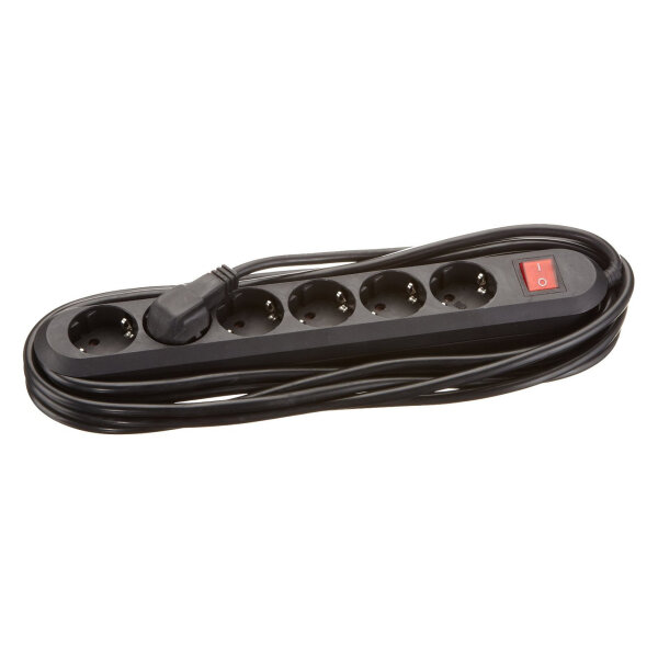 BACHMANN SMART Steckdosenleiste 6x Schutzkontakt Schalter schwarz 1,5m