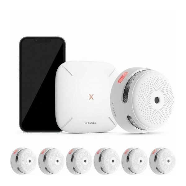 X-Sense FS61 6 1 RF-Rauchmelder-Set mit Gateway (6×XS01-M 1×SBS50)