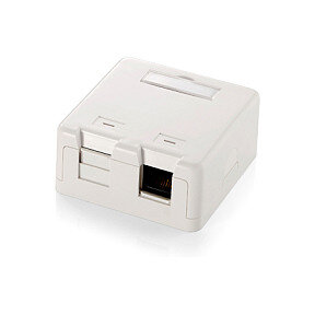 Equip Aufputzdose 2x Keystone Jack mit Abdeckung Premium ws