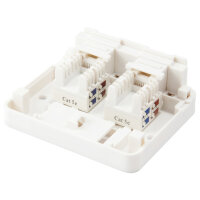 Equip Aufputzdose 2x Keystone Jack mit Abdeckung weiß