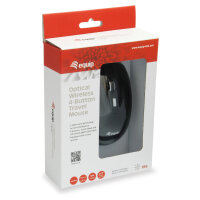 Equip Optische Maus kabellos USB Travel 4 Tasten R+L schwarz