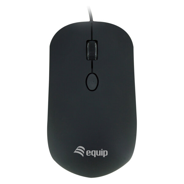 Equip Optische Maus USB Komfort Rechts-Linkshänder 1.8m sw