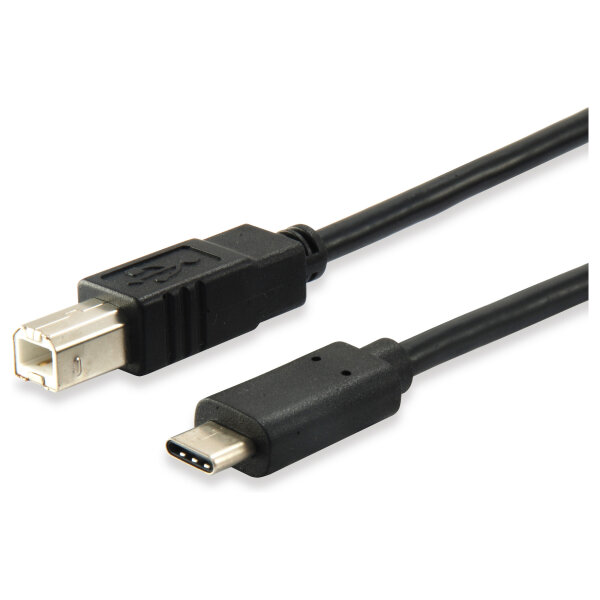 Equip USB Kabel 2.0 C-B St/St 1.00m schwarz Polybeutel