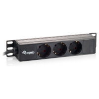 Equip Steckdosenleiste 10"(1HE)3fach +Wandmontage...