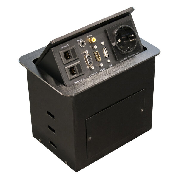 Equip Tischsteckdose mit 1xSchuko.2xRJ45.1xHDMI.1xUSB.1xVGA