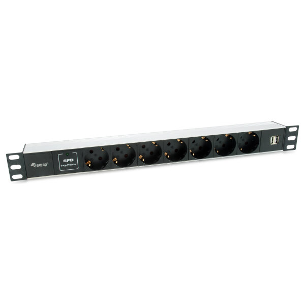 Equip Steckdosenleiste 19"(1HE)7fach Schuko16A.1.8m Kabl. si