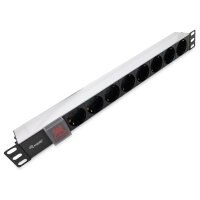 Equip Steckdosenleiste 19"(1HE)8fach Schukon. 1.8m...