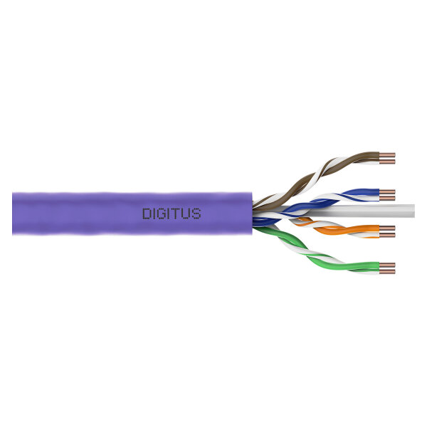 DIGITUS Instal-kab Cat6 U/UTP tw.Pair 305m violett
