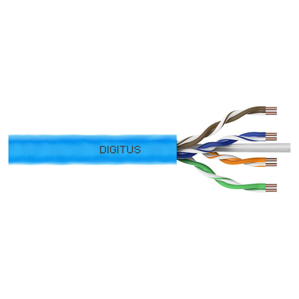 DIGITUS Instal-kab Cat6a U/UTP tw.Pair 305m lichtblau