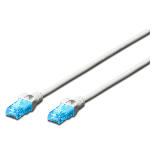 DIGITUS Patchkabel RJ45 U/UTP Cat5e 1.00m weiß Hebelschutz Polybeutel