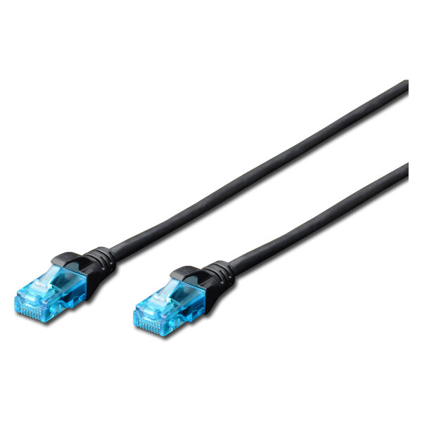 DIGITUS Patchkabel RJ45 U/UTP Cat5e 2.00m sch. Hebelschutz Polybeutel