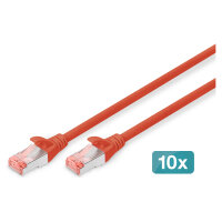 DIGITUS CAT 6 S/FTP Patchkabel, 10 Stück, 2m, rot
