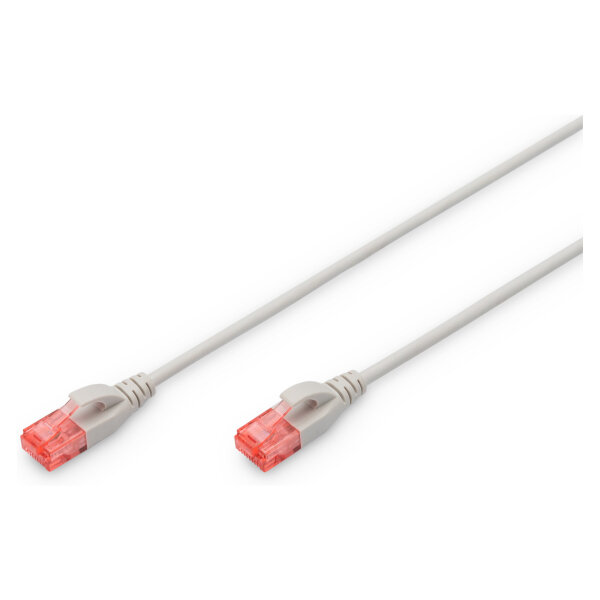 DIGITUS CAT 6 U/UTP Slim Patchkabel, 3m, grau