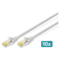 DIGITUS CAT 6A S/FTP Patchkabel, 10 Stück, 3m, grau