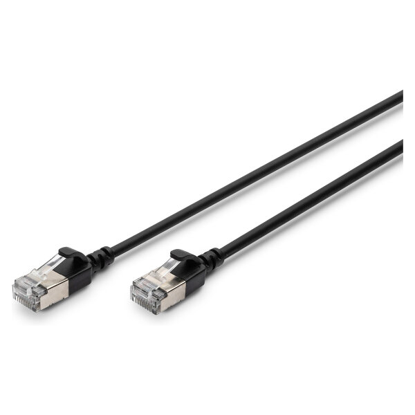 DIGITUS Patchkabel CAT 6A F/FTP Slim 0,50m schwarz