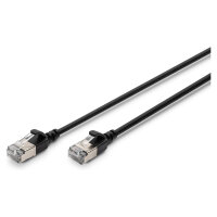 DIGITUS Patchkabel CAT 6A F/FTP Slim 0,50m schwarz