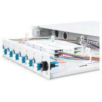 DIGUTUS LWL Spleißbox 1HE bestückt 12x LC DX OS2 grau