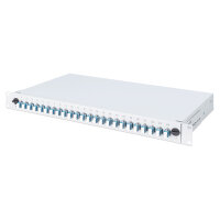 DIGITUS LWL Spleißbox 1HE bestückt 24x LC DX OM4 grau