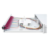 DIGITUS LWL Spleißbox 1HE bestückt 12x LC DX OM4 grau