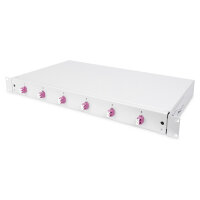 DIGITUS LWL Spleißbox 1HE bestückt 6x LC DX OM4 grau