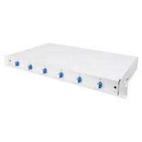 DIGITUS LWL Spleißbox 1HE bestückt 6x LC DX OS2 grau