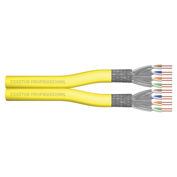DIGITUS Instal-kab Cat7a S/FTP tw.Pair 500m gelb AWG22/1 (Speditionsversand)
