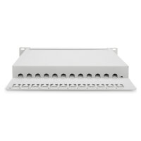 DIGITUS Cat.6A Patch Panel, geschirmt, 12-Port, 10", grau