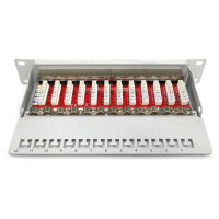 DIGITUS Cat.6A Patch Panel, geschirmt, 12-Port, 10", grau