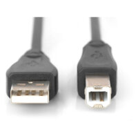 DIGITUS USB 2.0 Anschlusskabel Typ A -B St/St 5.0m, sw