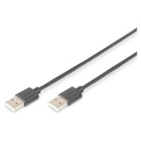 DIGITUS USB 2.0 Anschlusskabel Typ A -A St/St 1.0m, sw