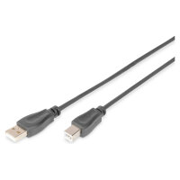 DIGITUS USB 2.0 Anschlusskabel Typ A -B St/St 3.0m, sw