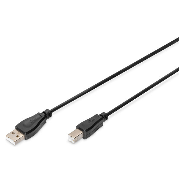 DIGITUS USB 2.0 Anschlusskabel Typ A -B St/St 1,8m schwarz