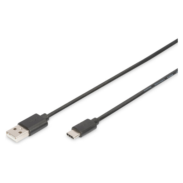 DIGITUS USB 2.0 Anschlusskabel Typ C -A St/St 1.0m, sw