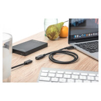 DIGITUS USB 2.0 Verlängerungskabel Typ C -C St/Bu 2.0m, sw