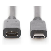 DIGITUS USB 2.0 Verlängerungskabel Typ C -C St/Bu 2.0m, sw
