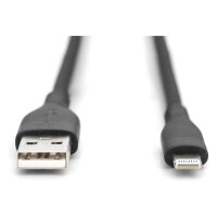 DIGITUS USB 2.0 Kabel Typ A-Lightning Silikon 0,5m MFI schwa
