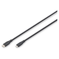 DIGITUS USB 2.0 Kabel Typ C-Lightning Silikon 1m MFI schwarz